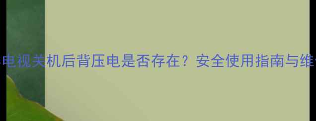 图片 CRT大屏电视关机后背压电是否存在？安全使用指南与维修建议1