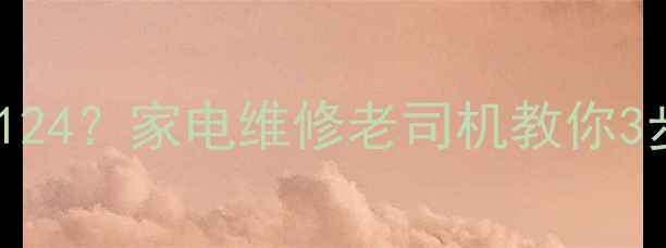 图片 PH故障显示F124？家电维修老司机教你3步搞定！🔧💡