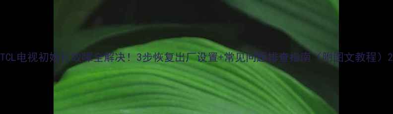 图片 TCL电视初始化故障全解决！3步恢复出厂设置+常见问题排查指南（附图文教程）2