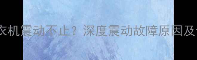 图片 TG701028ES洗衣机震动不止？深度震动故障原因及专业维修指南2