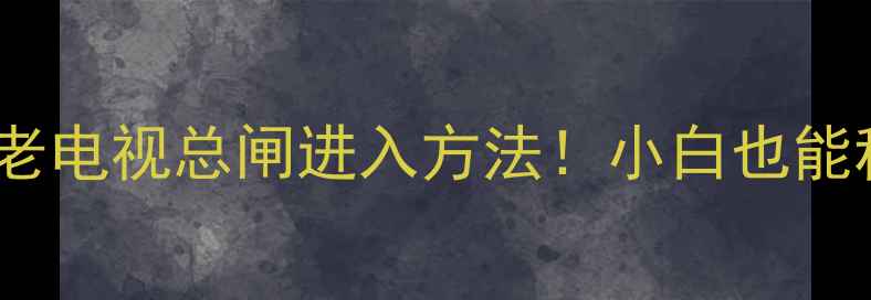 图片 ✨手把手教你老电视总闸进入方法！小白也能秒变电视医生1