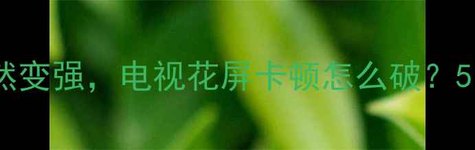 图片 ✨电视盒子信号突然变强，电视花屏卡顿怎么破？5步还原清晰画面📺1