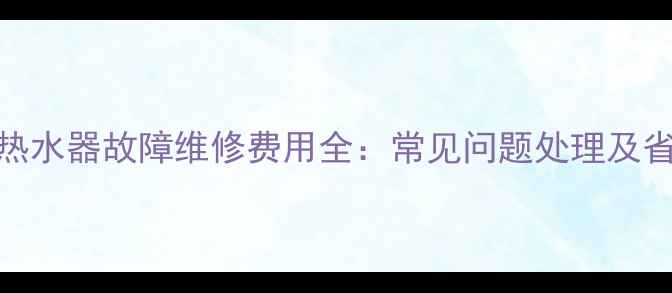 图片 万和E5热水器故障维修费用全：常见问题处理及省钱技巧