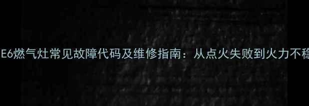 图片 万和E6燃气灶常见故障代码及维修指南：从点火失败到火力不稳全2