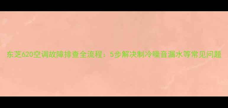 图片 东芝620空调故障排查全流程：5步解决制冷噪音漏水等常见问题