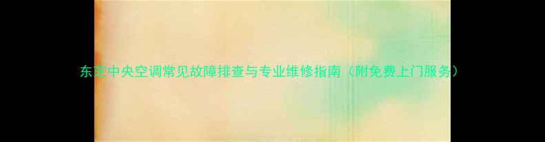 图片 东芝中央空调常见故障排查与专业维修指南（附免费上门服务）