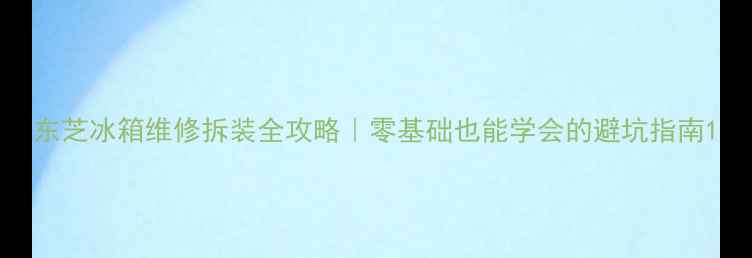 图片 东芝冰箱维修拆装全攻略｜零基础也能学会的避坑指南1