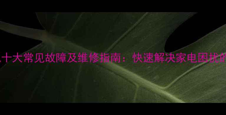 图片 创维洗衣机十大常见故障及维修指南：快速解决家电困扰的实用攻略2