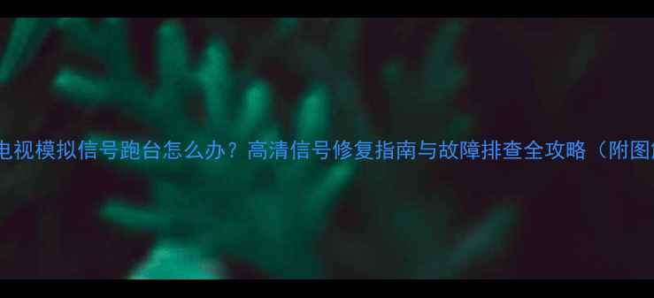 图片 创维电视模拟信号跑台怎么办？高清信号修复指南与故障排查全攻略（附图解）2