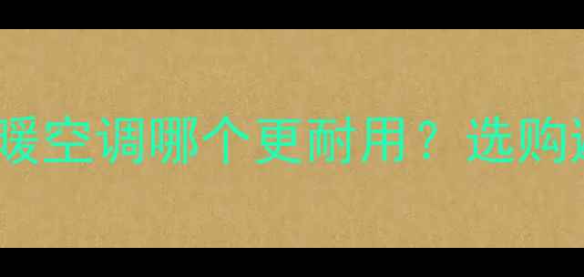 图片 单冷vs冷暖空调哪个更耐用？选购避坑指南1