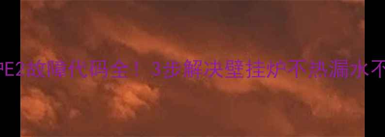 图片 博世壁挂炉E2故障代码全！3步解决壁挂炉不热漏水不启动问题2