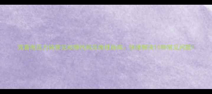 图片 双喜电压力锅常见故障代码及维修指南：快速解决10种常见问题1