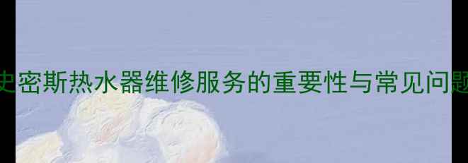 图片 史密斯热水器维修服务的重要性与常见问题