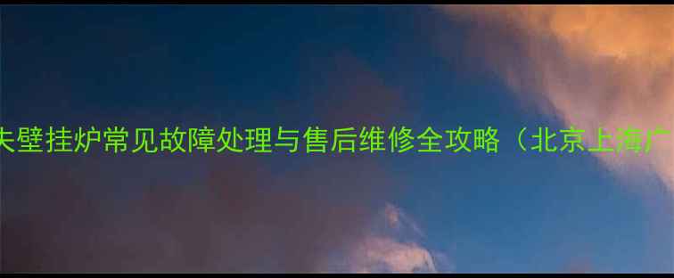 图片 史帝夫壁挂炉常见故障处理与售后维修全攻略（北京上海广州）1