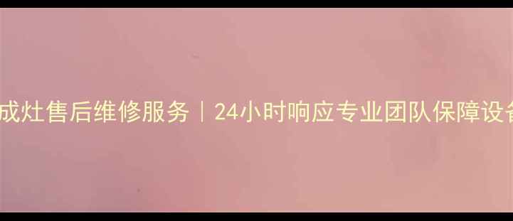 图片 吴江老板集成灶售后维修服务｜24小时响应专业团队保障设备高效运转1