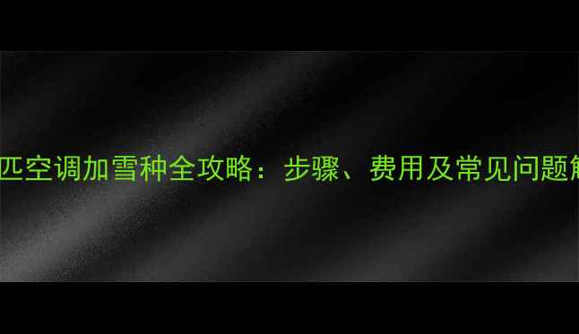 图片 大一匹空调加雪种全攻略：步骤、费用及常见问题解答1