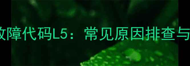 图片 大金中央空调故障代码L5：常见原因排查与专业维修指南1