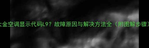图片 大金空调显示代码L9？故障原因与解决方法全（附图解步骤）