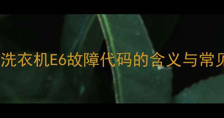 图片 奥克斯洗衣机E6故障代码的含义与常见原因1