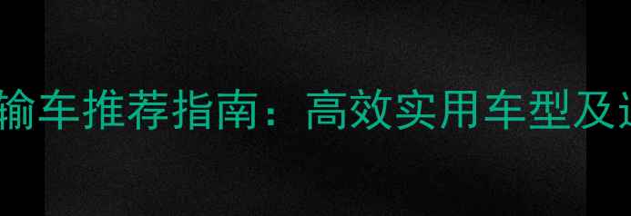 图片 家电维修运输车推荐指南：高效实用车型及选购全攻略1