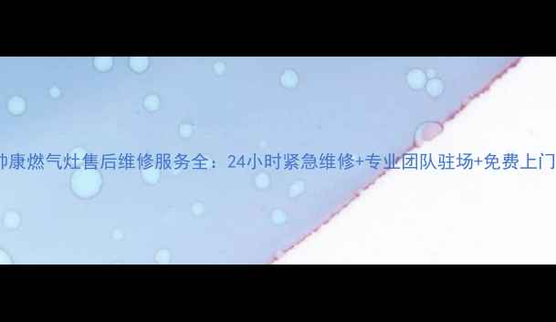 图片 广州帅康燃气灶售后维修服务全：24小时紧急维修+专业团队驻场+免费上门检测2