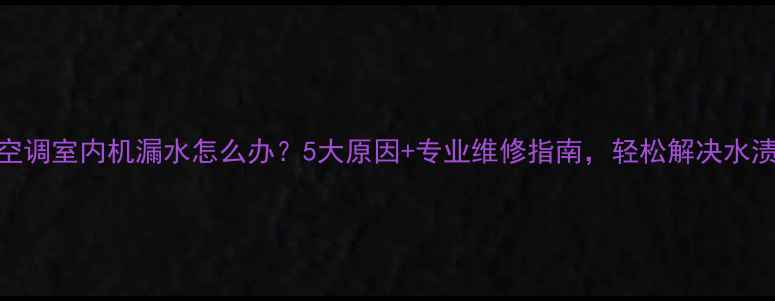 图片 挂壁式空调室内机漏水怎么办？5大原因+专业维修指南，轻松解决水渍烦恼！