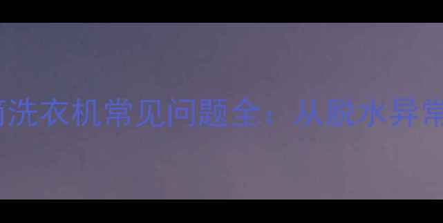 图片 故障代码+解决指南西门子滚筒洗衣机常见问题全：从脱水异常到程序卡顿的5步自助维修法2