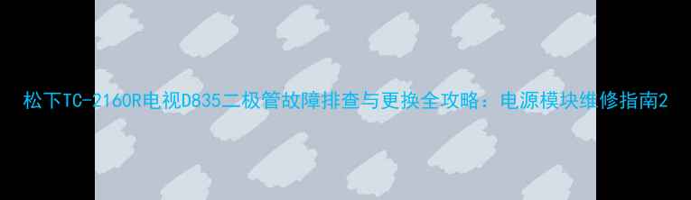 图片 松下TC-2160R电视D835二极管故障排查与更换全攻略：电源模块维修指南2