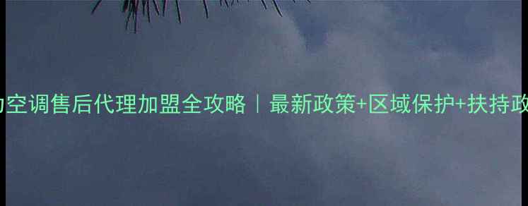 图片 格力空调售后代理加盟全攻略｜最新政策+区域保护+扶持政策1