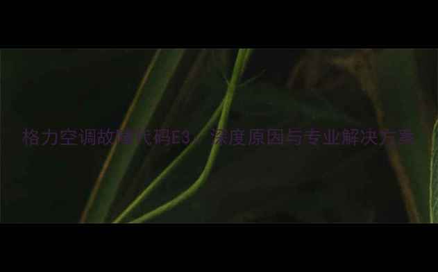 图片 格力空调故障代码E3：深度原因与专业解决方案