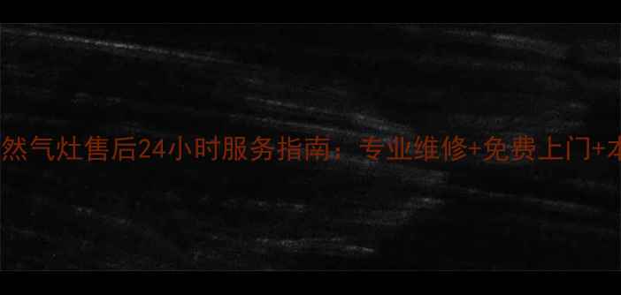 图片 武汉樱花天然气灶售后24小时服务指南：专业维修+免费上门+本地化保障1