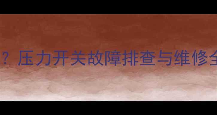 图片 洗衣机E4故障代码？压力开关故障排查与维修全攻略（附图解）2