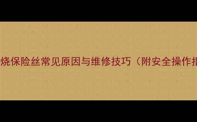 图片 洗衣机烧保险丝常见原因与维修技巧（附安全操作指南）1