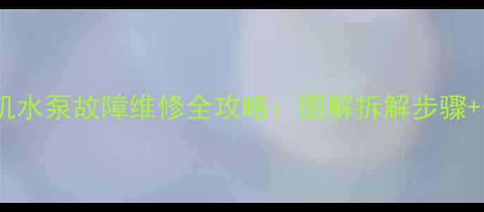 图片 海信洗衣机水泵故障维修全攻略：图解拆解步骤+省钱技巧2