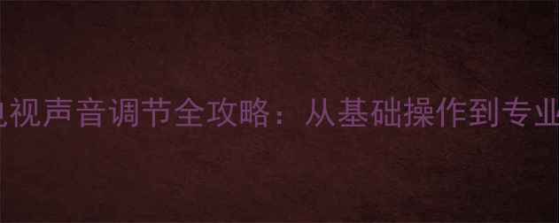 图片 海信液晶电视声音调节全攻略：从基础操作到专业设置技巧1