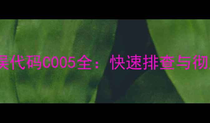 图片 海信电视错误代码C005全：快速排查与彻底解决指南1