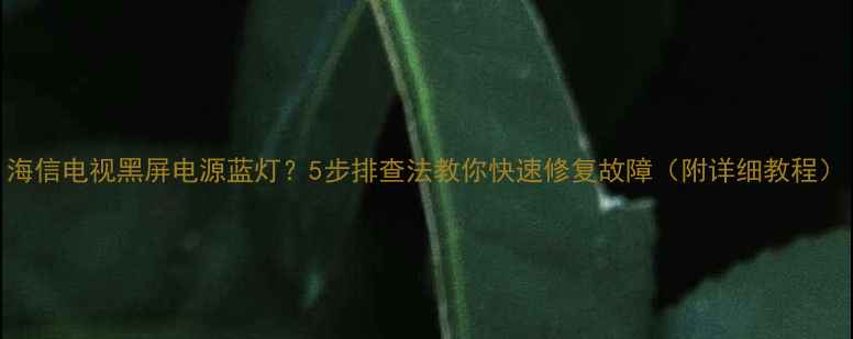 图片 海信电视黑屏电源蓝灯？5步排查法教你快速修复故障（附详细教程）