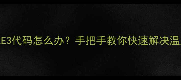 图片 海尔冰箱显示E2E3代码怎么办？手把手教你快速解决温度异常问题！🔥