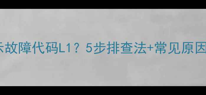 图片 海尔洗衣机显示故障代码L1？5步排查法+常见原因+专业维修指南
