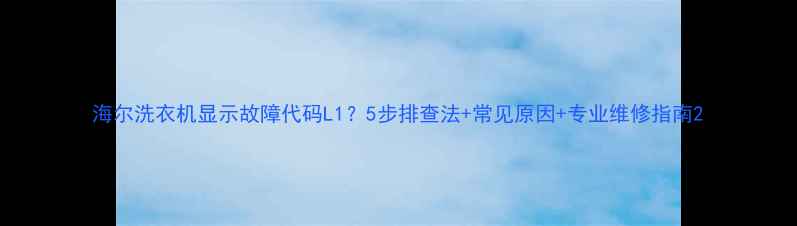 图片 海尔洗衣机显示故障代码L1？5步排查法+常见原因+专业维修指南2