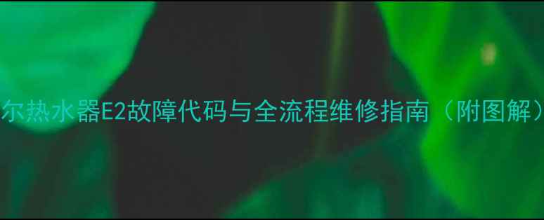 图片 海尔热水器E2故障代码与全流程维修指南（附图解）2