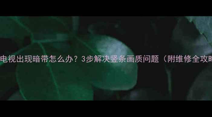 图片 液晶电视出现暗带怎么办？3步解决竖条画质问题（附维修全攻略）2