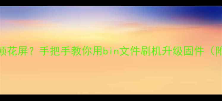 图片 液晶电视卡顿花屏？手把手教你用bin文件刷机升级固件（附详细教程）