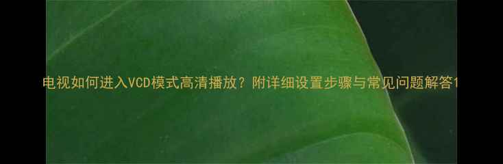 图片 电视如何进入VCD模式高清播放？附详细设置步骤与常见问题解答1