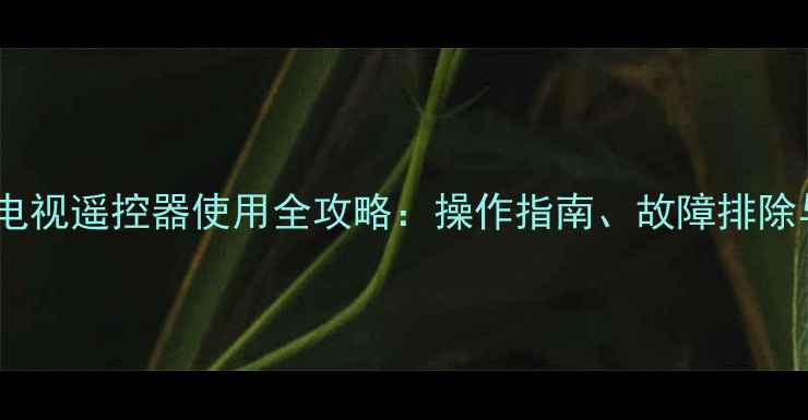 图片 石家庄数字电视遥控器使用全攻略：操作指南、故障排除与选购建议2