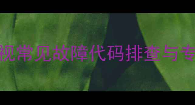 图片 索尼KV2189电视常见故障代码排查与专业维修指南_1