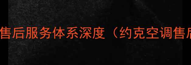 图片 约克空调售后服务体系深度（约克空调售后电话）2