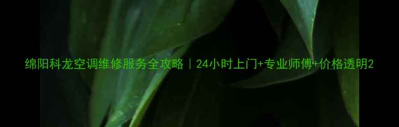 图片 绵阳科龙空调维修服务全攻略｜24小时上门+专业师傅+价格透明2