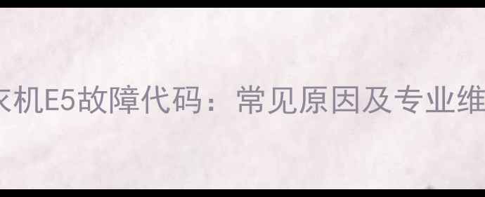 图片 美的洗衣机E5故障代码：常见原因及专业维修指南2