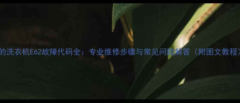 图片 美的洗衣机E62故障代码全：专业维修步骤与常见问题解答（附图文教程）2